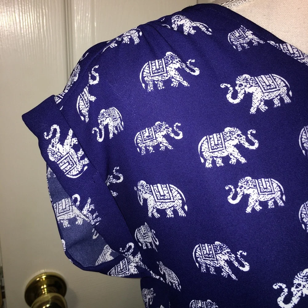 Pink Rose Elephant Print Top - Picture 5 of 10
